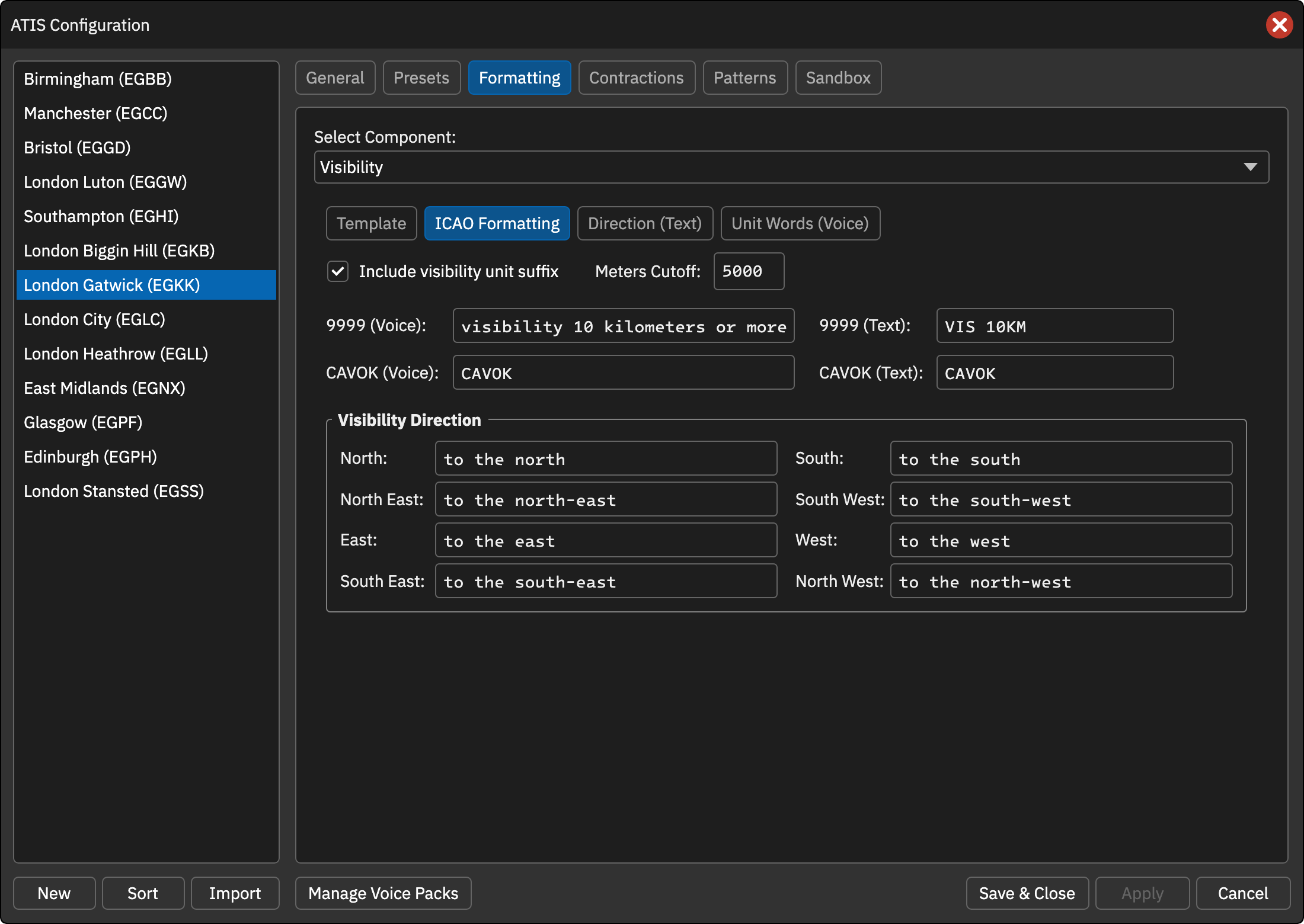 Visibility ICAO Formatting
