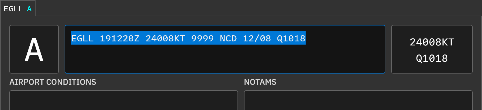Editing the METAR