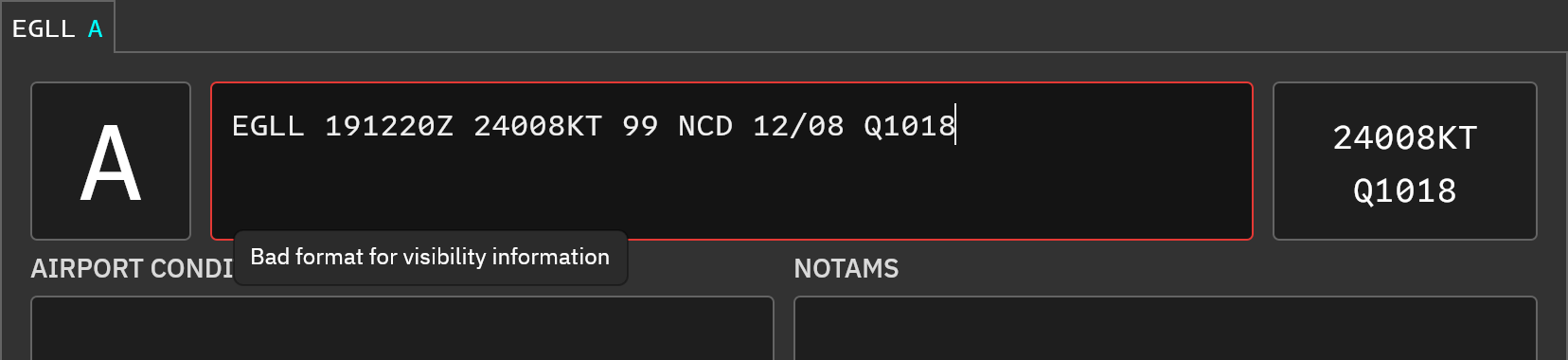 METAR error