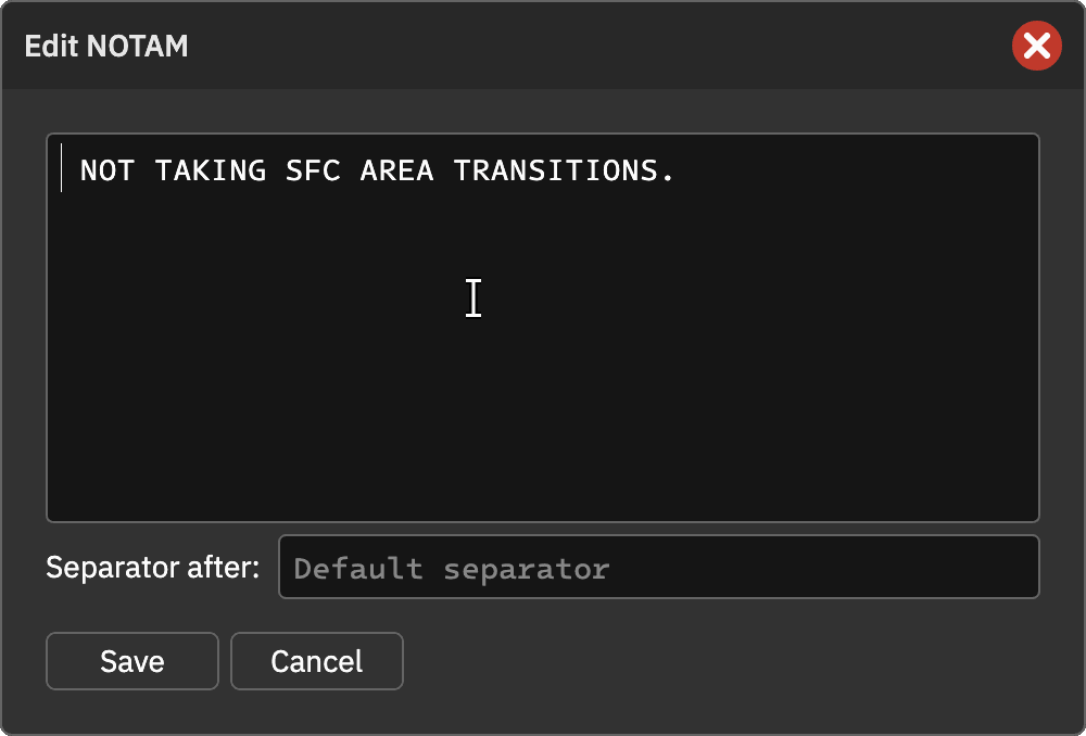 NOTAMS contraction search