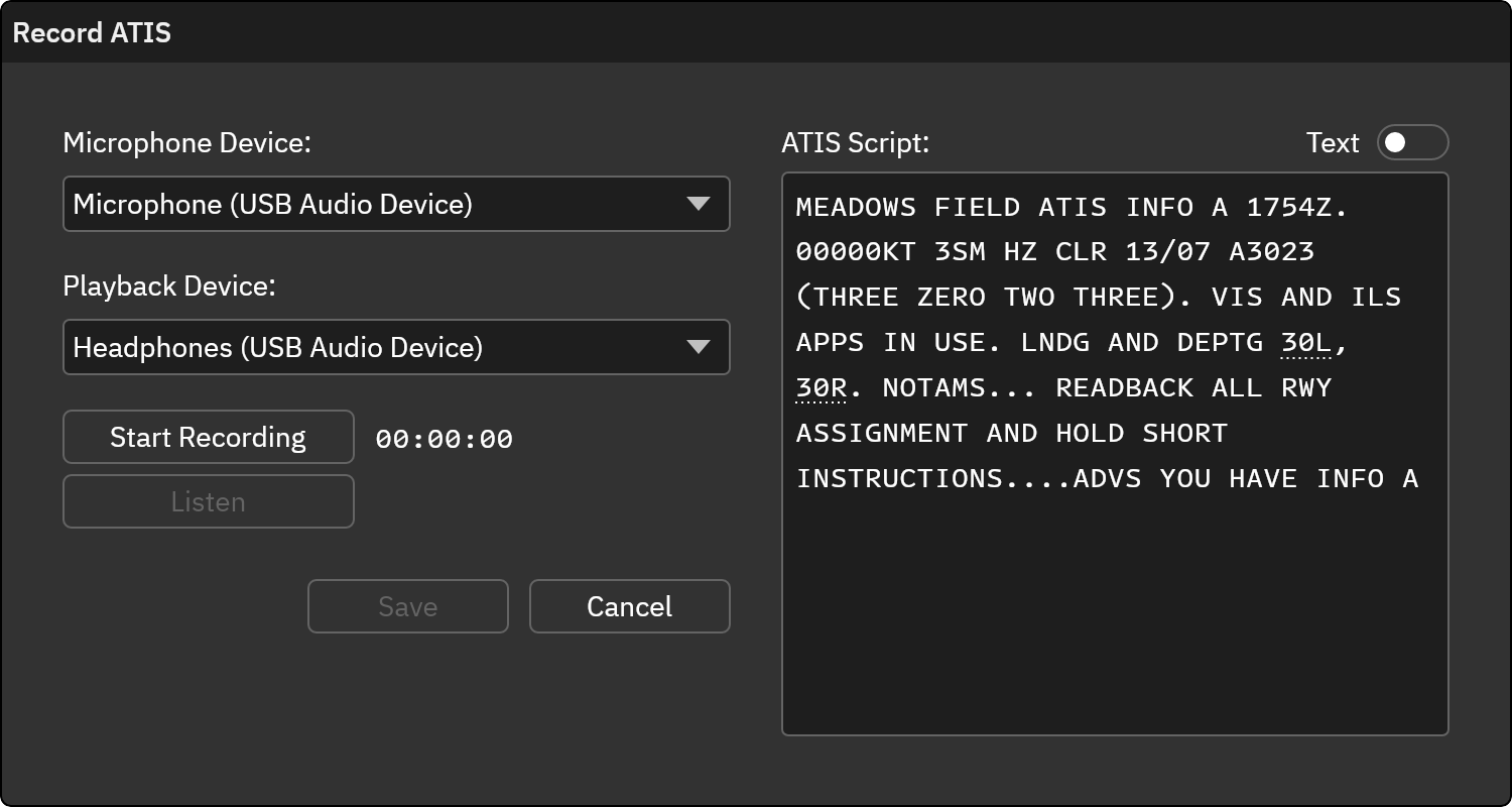Voice Record ATIS